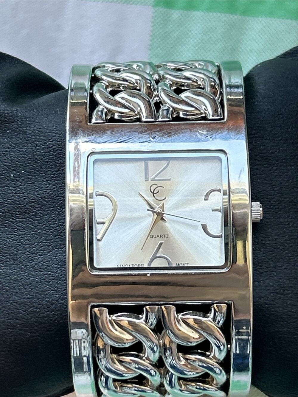 Charming Charlie Silver Tone Women’s Cuff Watch